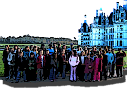 élèves de l'école internationale en visite au château de Chambord